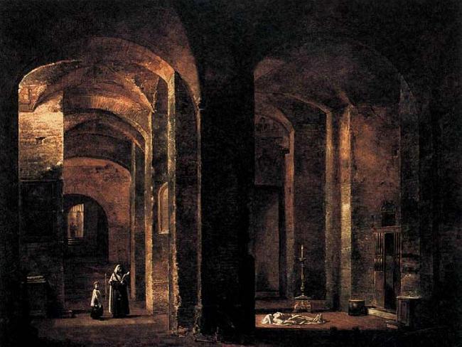 Francois-Marius Granet Crypt of San Martino ai Monti, Rome Sweden oil painting art